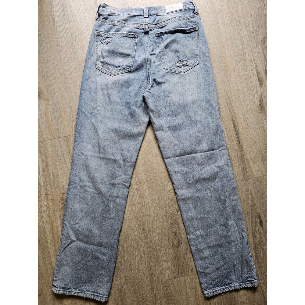 PISTOLA Distressed Straight Leg Blue Ripped Denim Jeans 28 High Rise Botton Fly - Picture 6 of 7